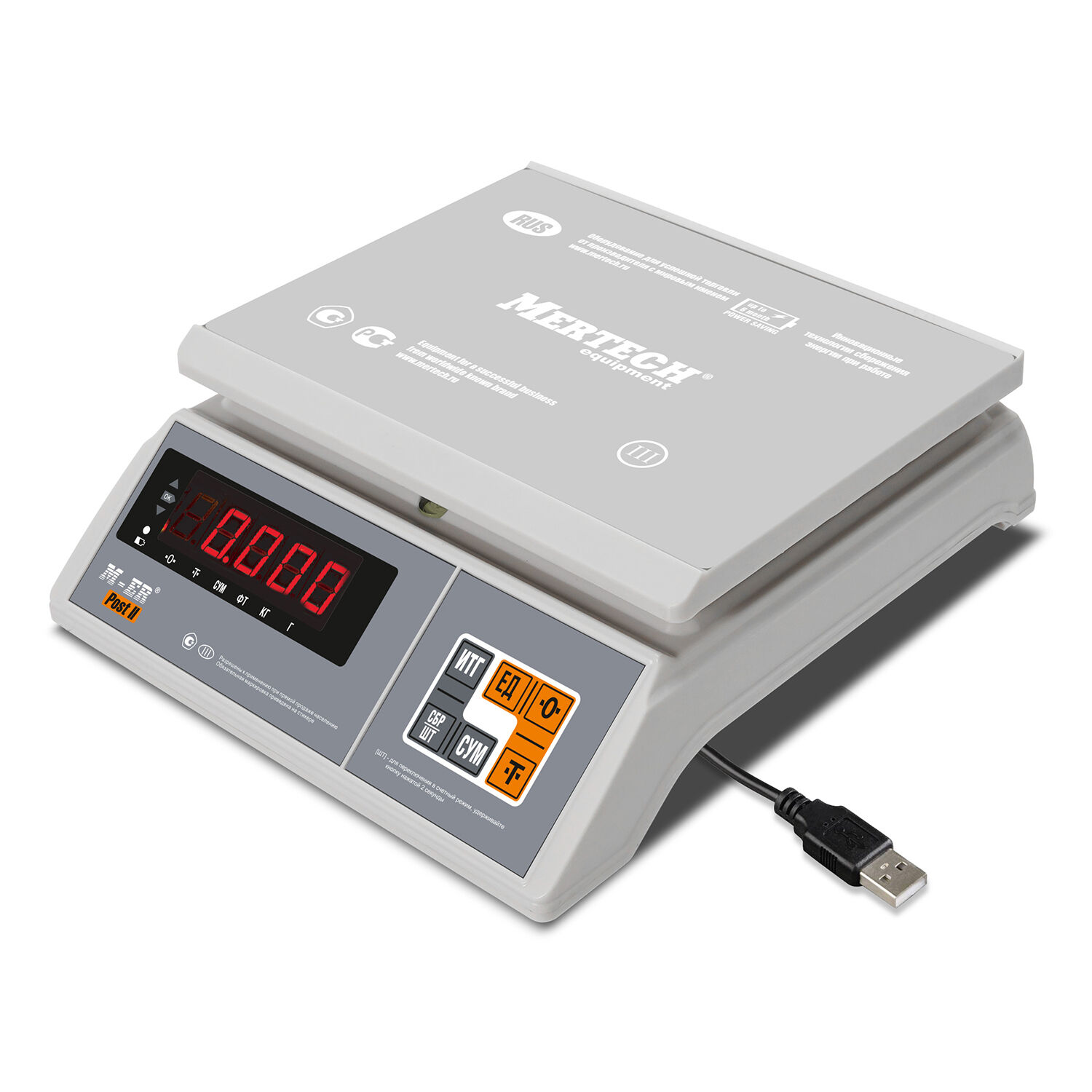 Настольные весы Mertech Фасовочные настольные весы M-ER 326 AFU-3.01 Post II LED USB-COM