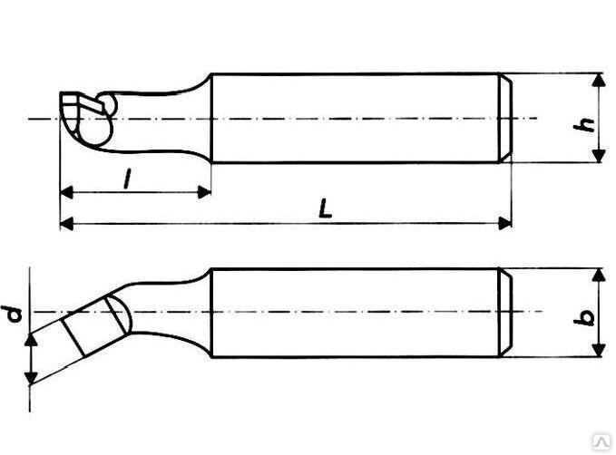 Расточной резец для сквозных отверстий чертеж