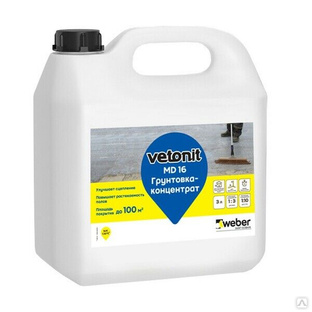 VETONIT грунтовка-концентрат для пола и стен Vetonit MD 16, 3л 
