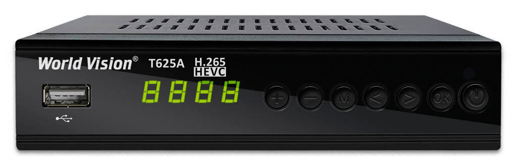 Цифровой эфирный ресивер World Vision T625A (DVB-T2/T/C, IPTV, USB, металл, кнопки, дисплей) 1