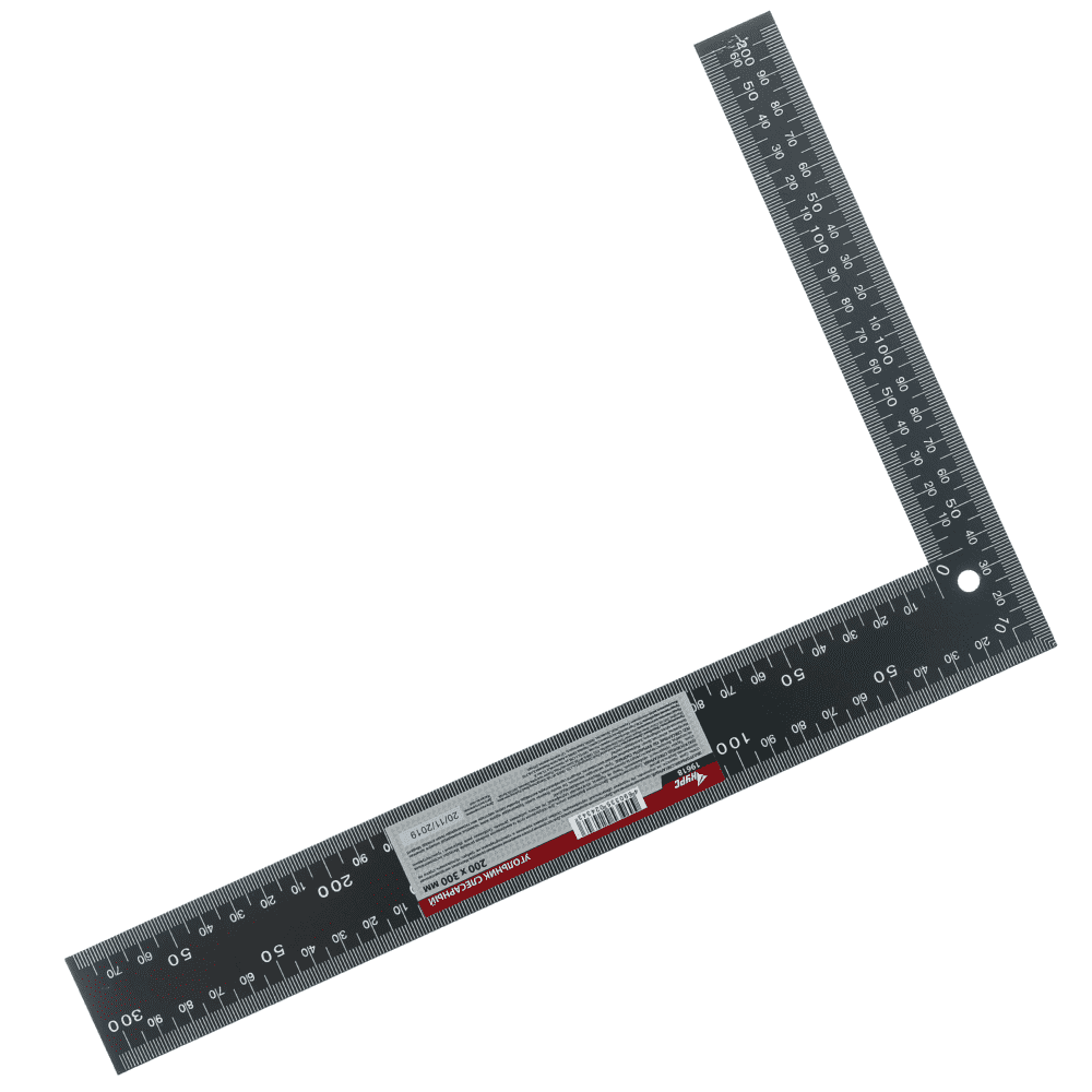 Угольник столярный цельнометал. 300х200 мм краш. шкала (шаг 1 мм), цена в Новосибирске от компании Инструменты на Горской
