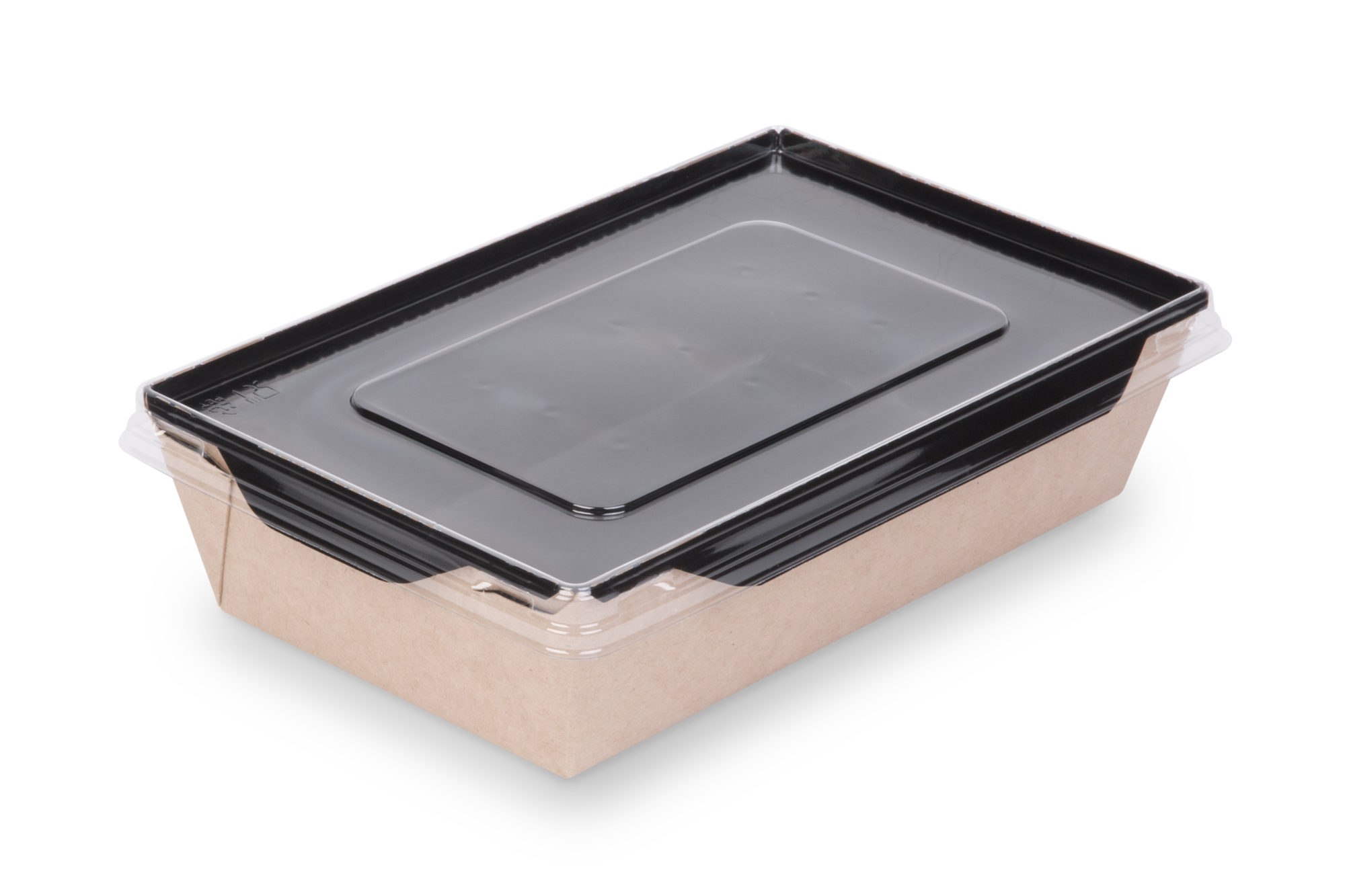 Коробка крафт OpSalad 1000 Black Edition без крышки для салата и роллов
