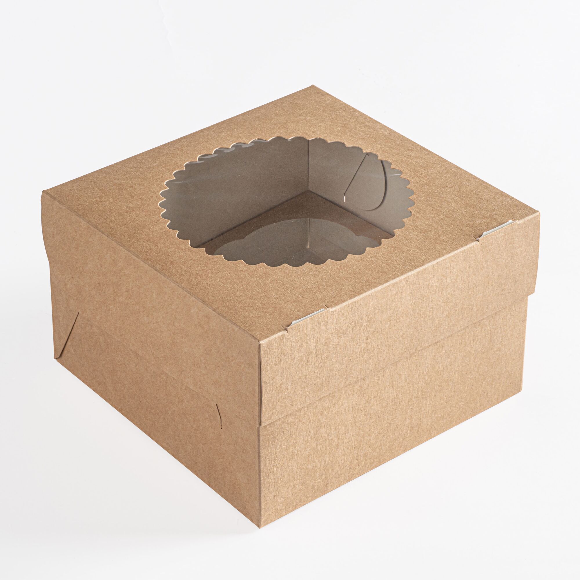 Коробка бумажная крафт MUF 4 160х100х160 мм для маффинов, капкейков