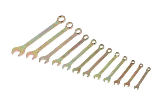 Набор ключей комбинированных TUNDRA basic, холдер, желтый цинк, 12 шт, 6-22 мм