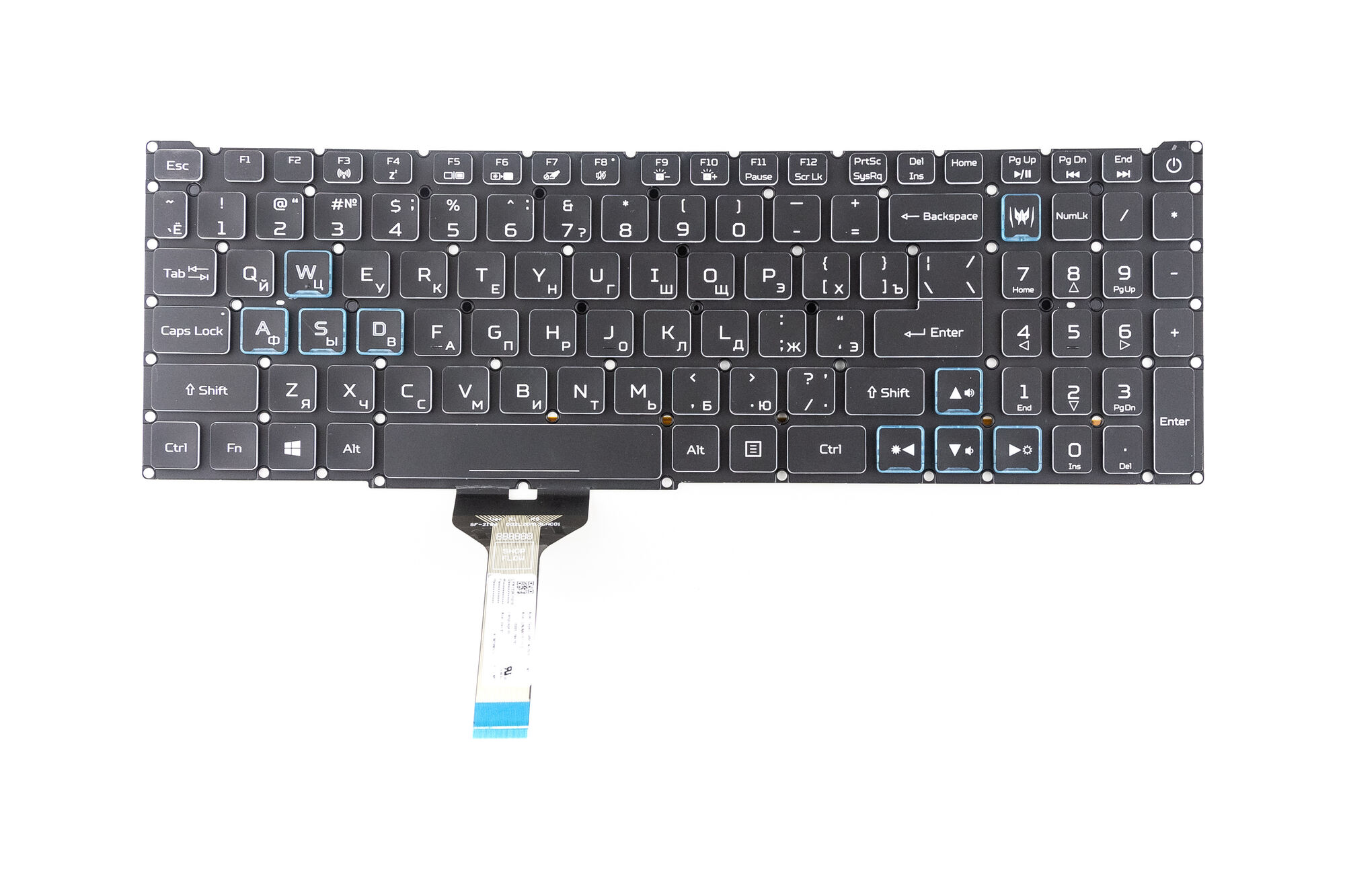 Клавиатура для Acer Nitro 5 AN517-41 RGB узкий шлейф p/n: NKI15131DX 15005128K203