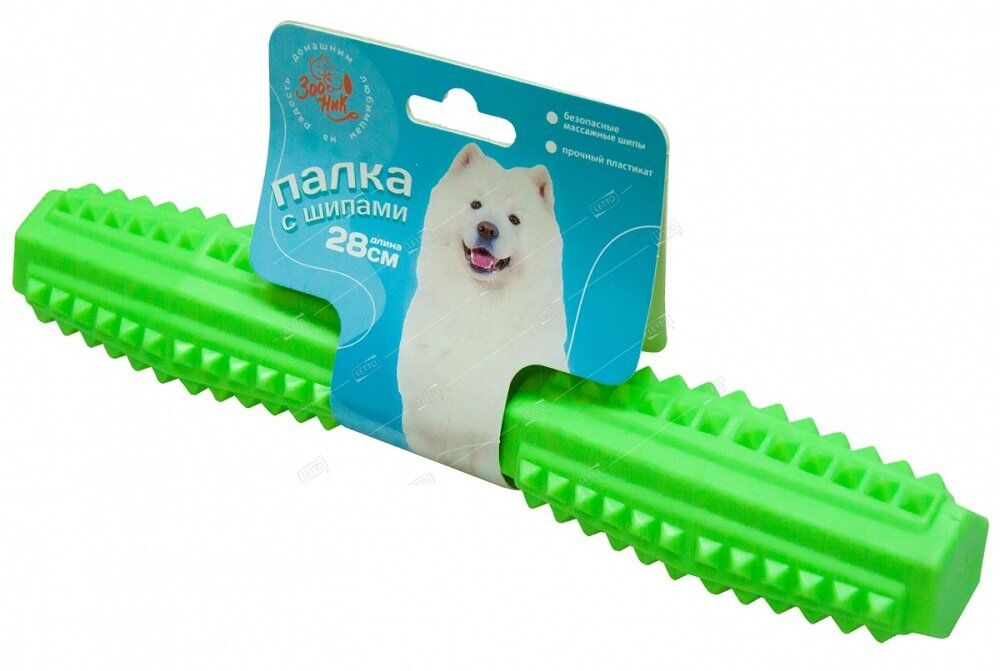 Игрушка для собак плавающая Палка литая с шипами 28см пластика цвет в ассортименте Зооник 164163
