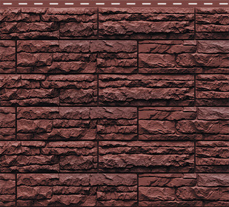 Фасадная панель "Скалистый риф ПРЕМИУМ" (2,005х0,22м – 0,45м2) Каштан
