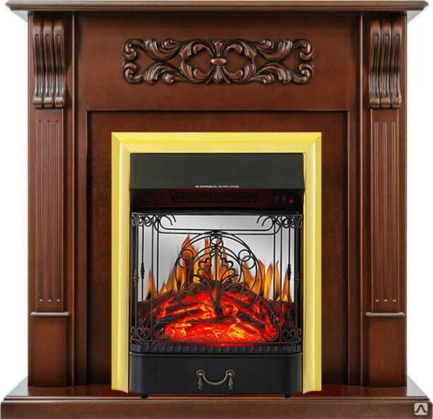 Royal Flame Каминокомплект Venice - Махагон коричневый антик с очагом Majestic FX M Brass